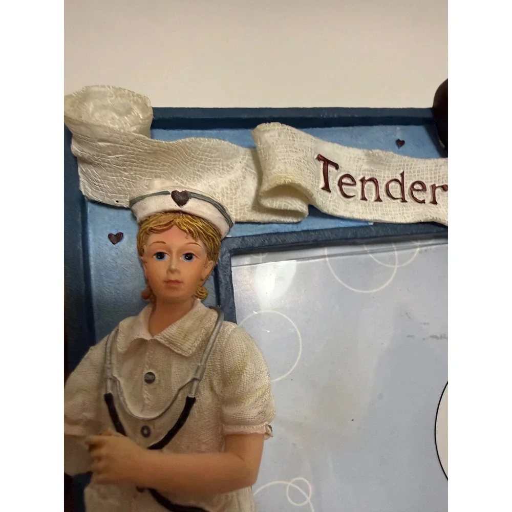 About Face Designs Nurse Photo Frame Tender Loving Care 3.5x5 Blue Resin 182242